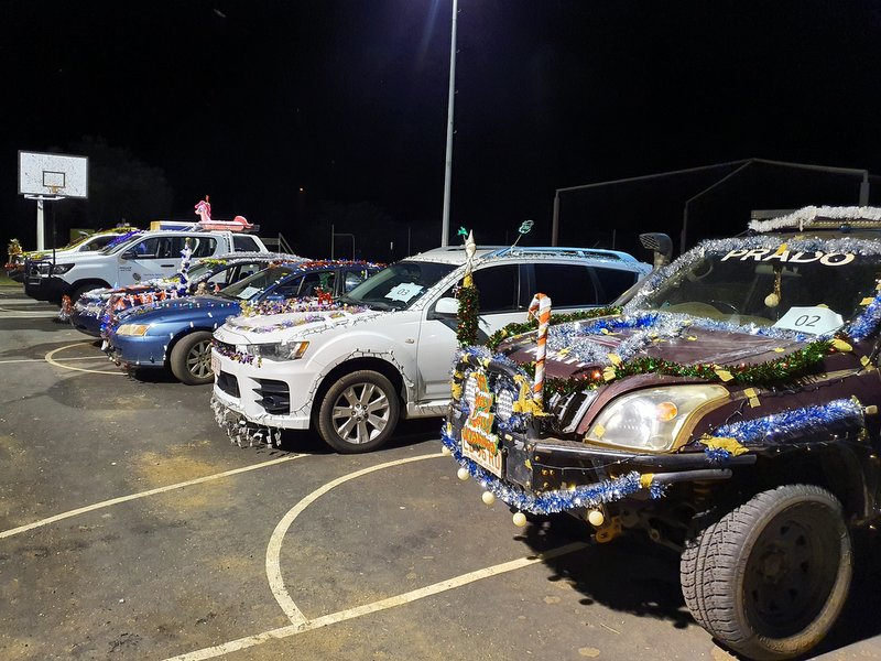 The cars lined up for judging.