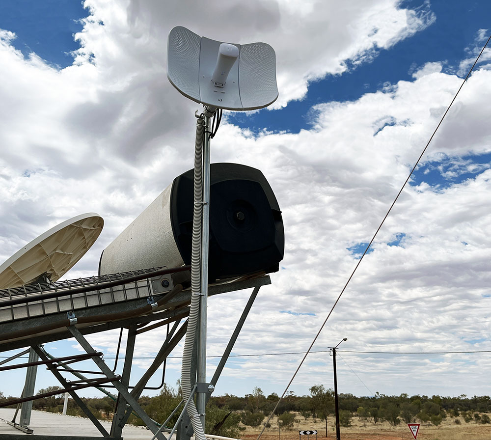 In most of the communities extra microwave dishes and poles have been or will be installed on the Aged Care and Community Safety Patrol offices so that they also receive the new high speed internet.