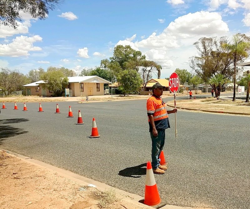 Geoffrey Wilson practicing traffic control techniques.