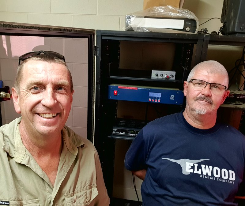 Warren Kenney and Scott Pinchbeck with new CAAMA transmitter