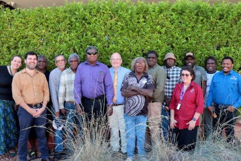 The CDRC Councillors and Executive Management team including CEO Diane Hood (in red) with MLA Chansey Paech (second from left)