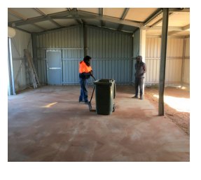 Cleaning up the inside of Wilora Men's shed