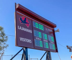 Lajamanu Oval Electronic Scoreboard Installed